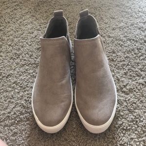 Tan slip on shoes
